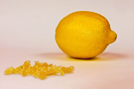 crystallized ginger and lemon