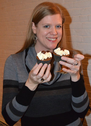 Amelie with Whoppers cupcakes