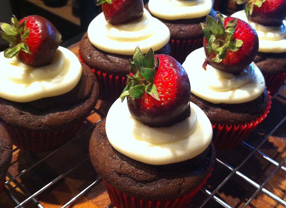 Chocolate Strawberry Cupcakes