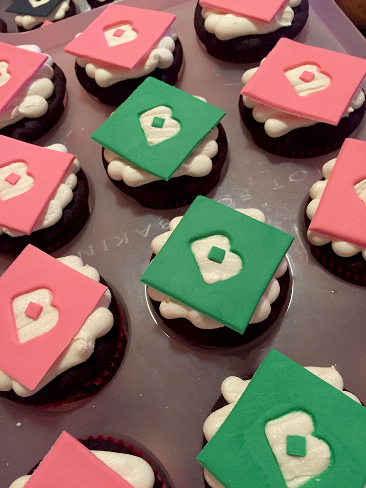 Birch box logo cupcakes - gum paste toppers