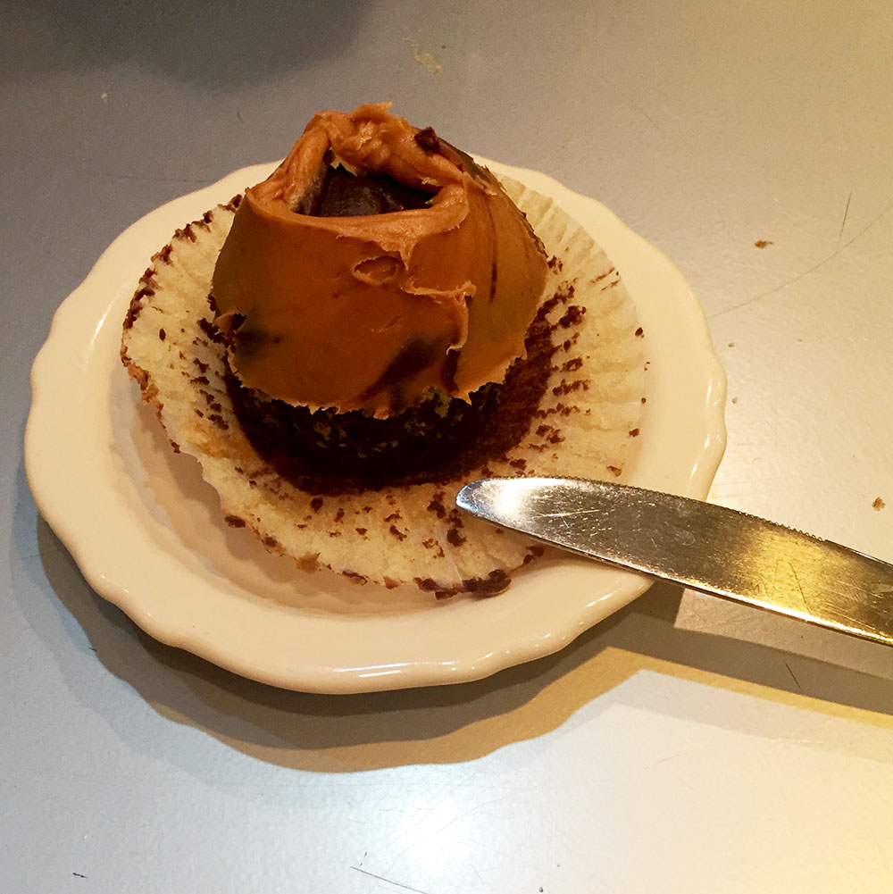 Burgers & Cupcakes - Marble Cupcake with Chocolate Ganache and Peanut Butter