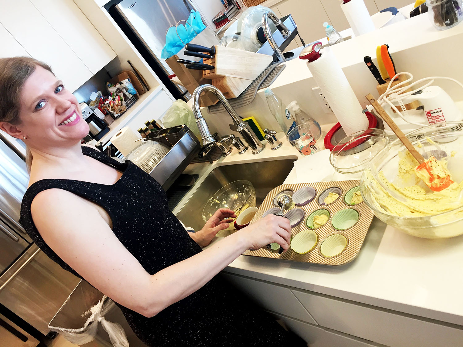 Amelie baking in Good Housekeeping's Test Kitchen