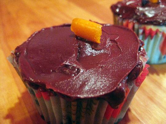 orange chocolate chip cupcakes