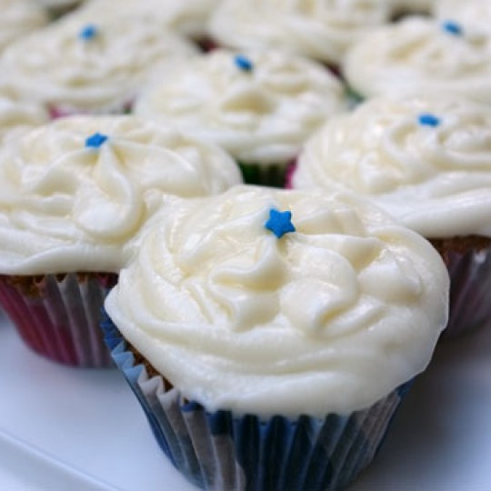 Carrot Zucchini Chocolate Chip Cupcakes with Cream Cheese Icing