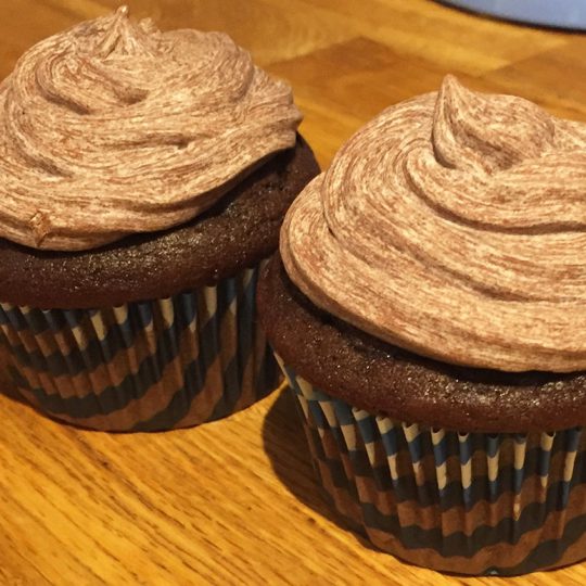 Chocolate Cupcakes with whipped icing